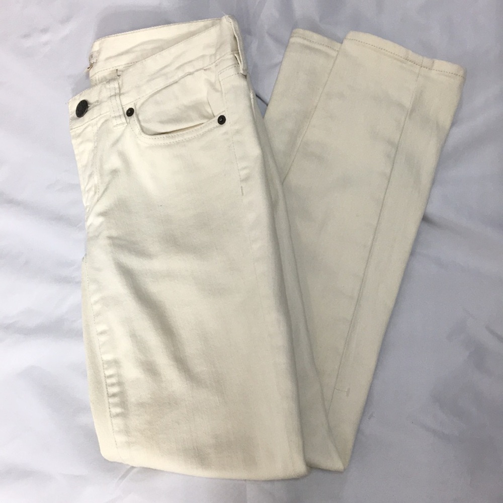 J. Crew Women’s Cream Stretch Skinny Jeans Size 25 Like-NEW